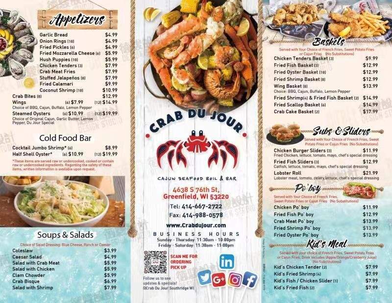 Crab Du Jour Cajun Seafood - Greenfield, WI