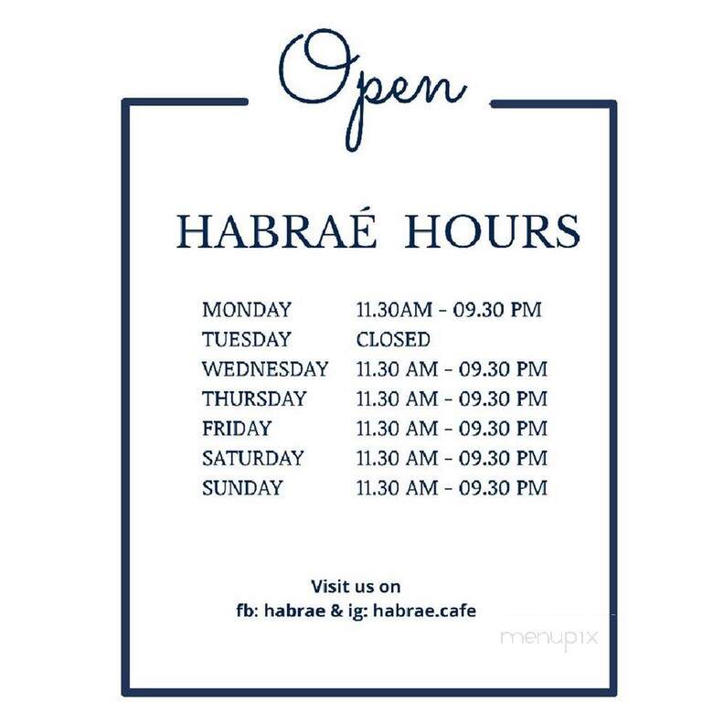 Habrae - Forest Park, IL menu_pic