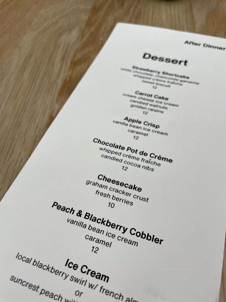 The Sea Ranch Lodge - The Sea Ranch, CA menu_pic