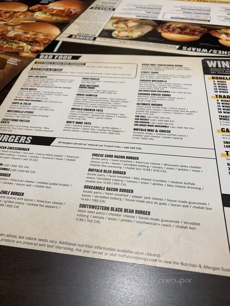 Buffalo Wild Wing - Summerville, SC menu_pic