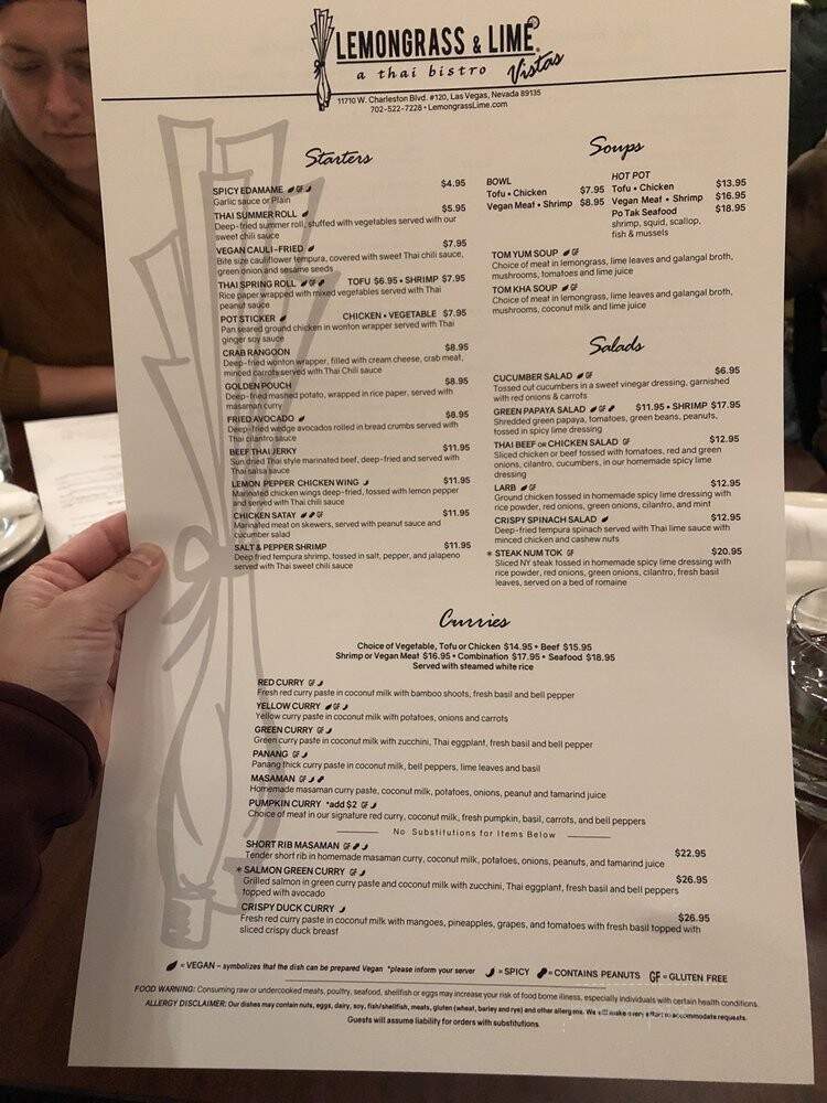 Lemongrass & Lime Thai Bistro - Las Vegas, NV menu_pic