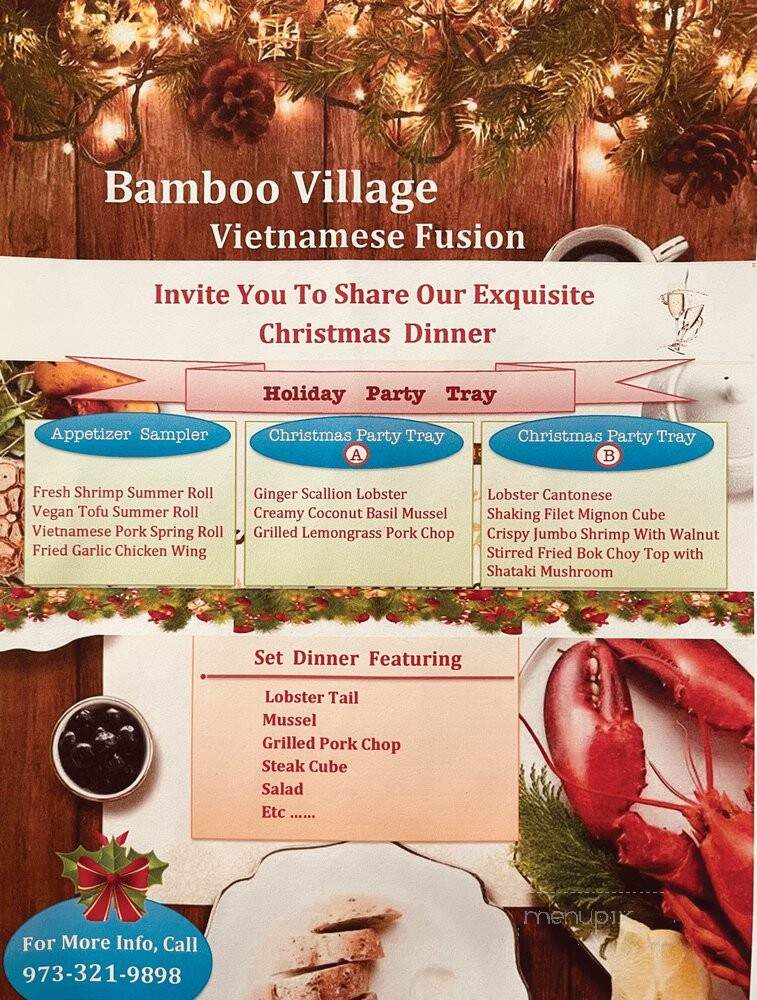 Bamboo Village Vietnamese Fusion - Verona, NJ menu_pic