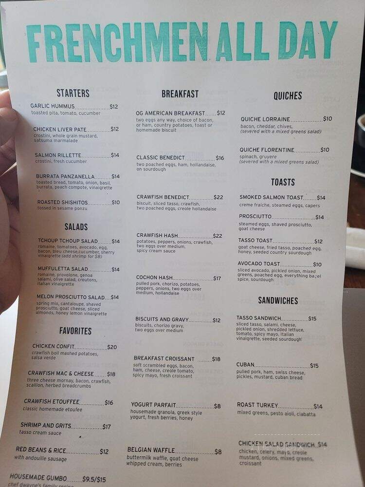 Frenchmen All Day - New Orleans, LA menu_pic