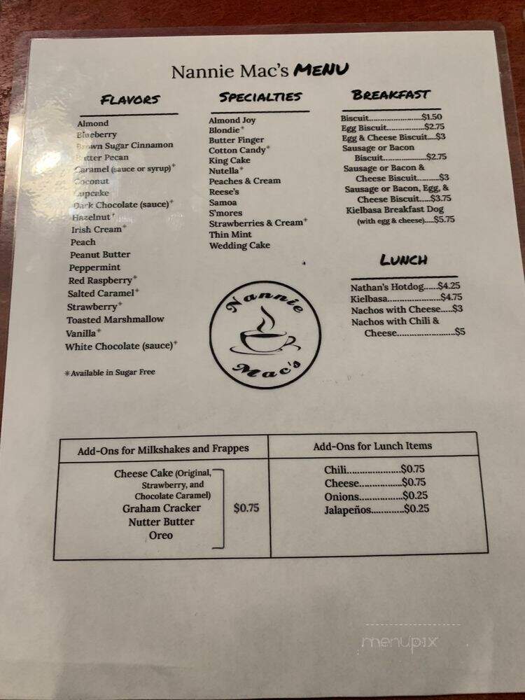 Nannie Mac's Snowballs - Hattiesburg, MS menu_pic