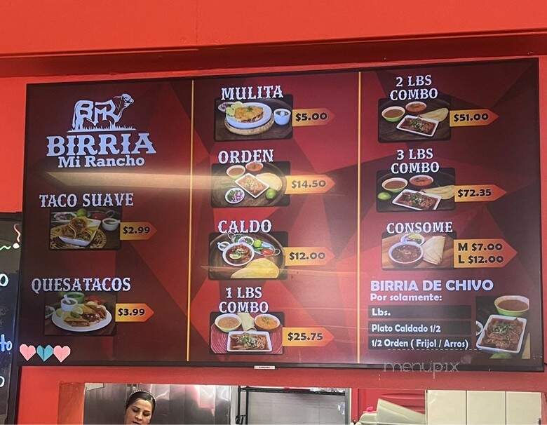 Birria Mi Rancho - Oxnard, CA menu_pic