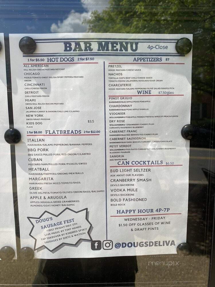 Doug's Deli - Manassas, VA menu_pic
