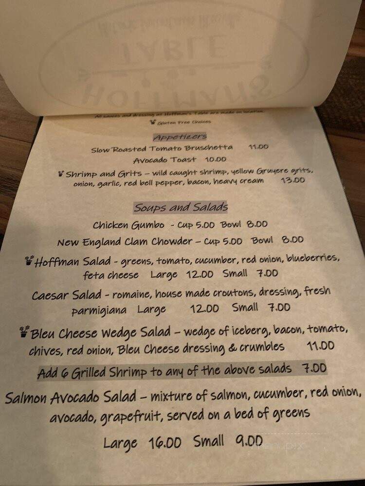 Hoffman's Table - Titusville, FL menu_pic