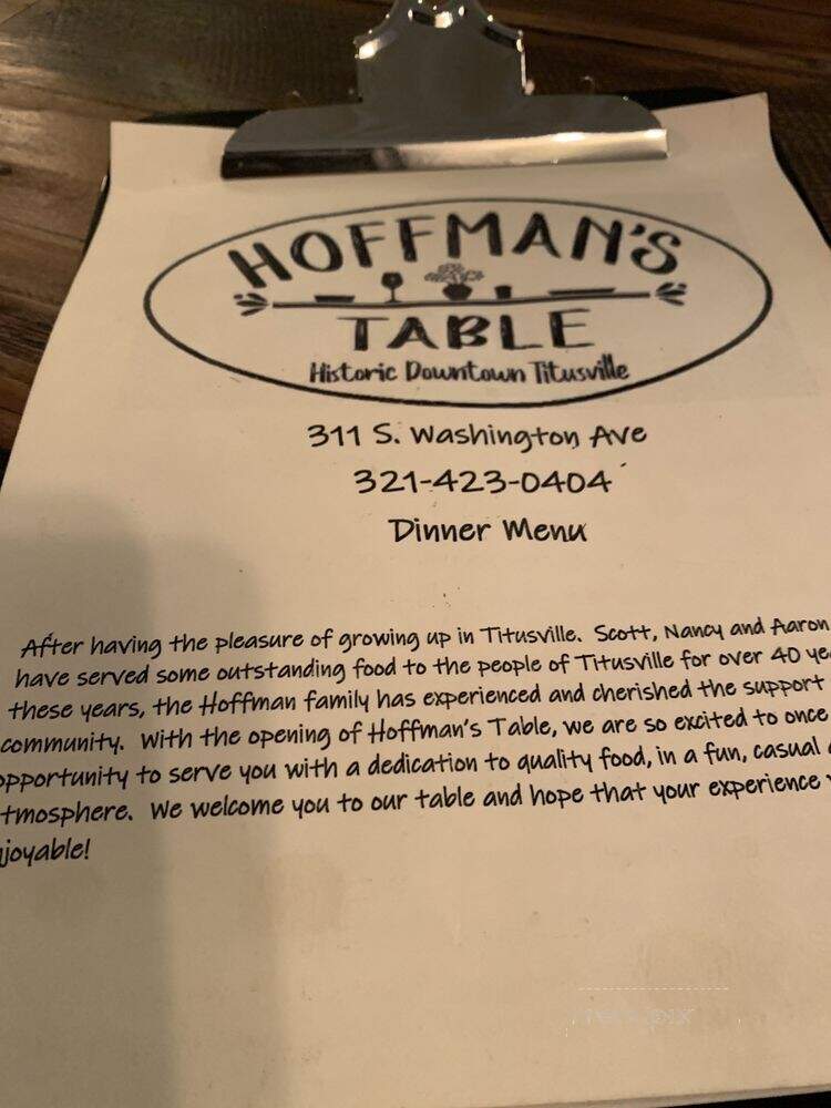 Hoffman's Table - Titusville, FL menu_pic