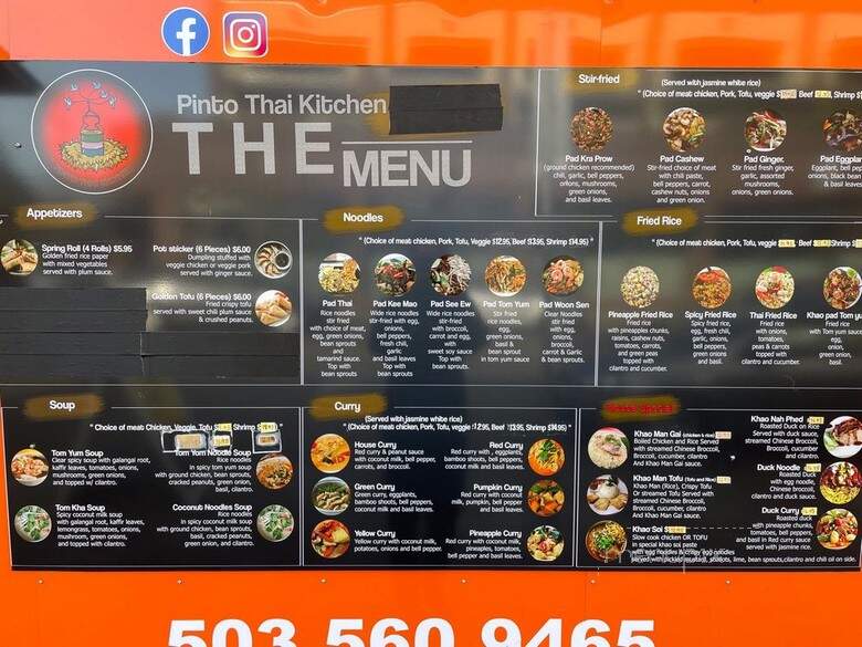 Pinto Thai Kitchen - Portland, OR menu_pic