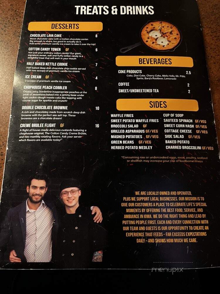 Chophouse Downtown - Cedar Rapids, IA menu_pic