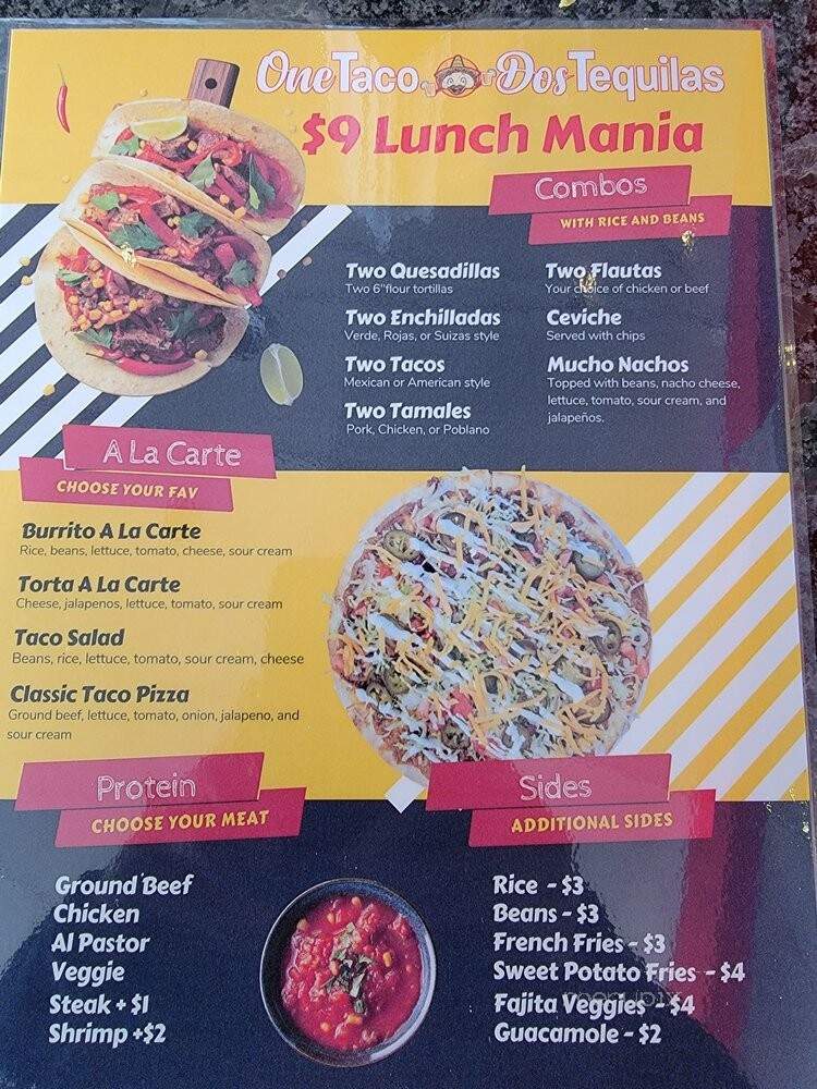 One Taco Dos Tequilas - Palatine, IL menu_pic