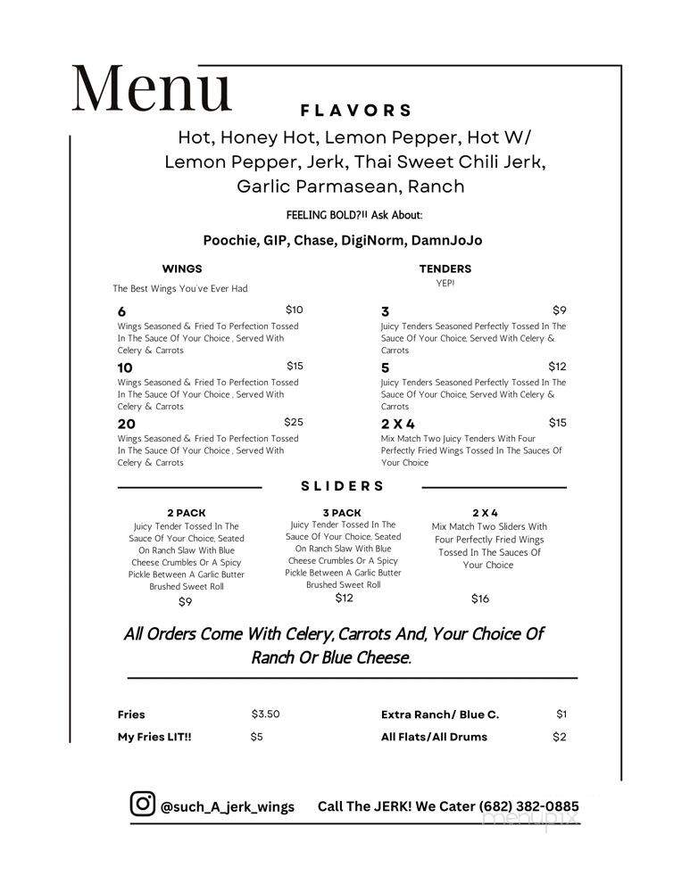 You're Such A Jerk Wings - Fort Worth, TX menu_pic