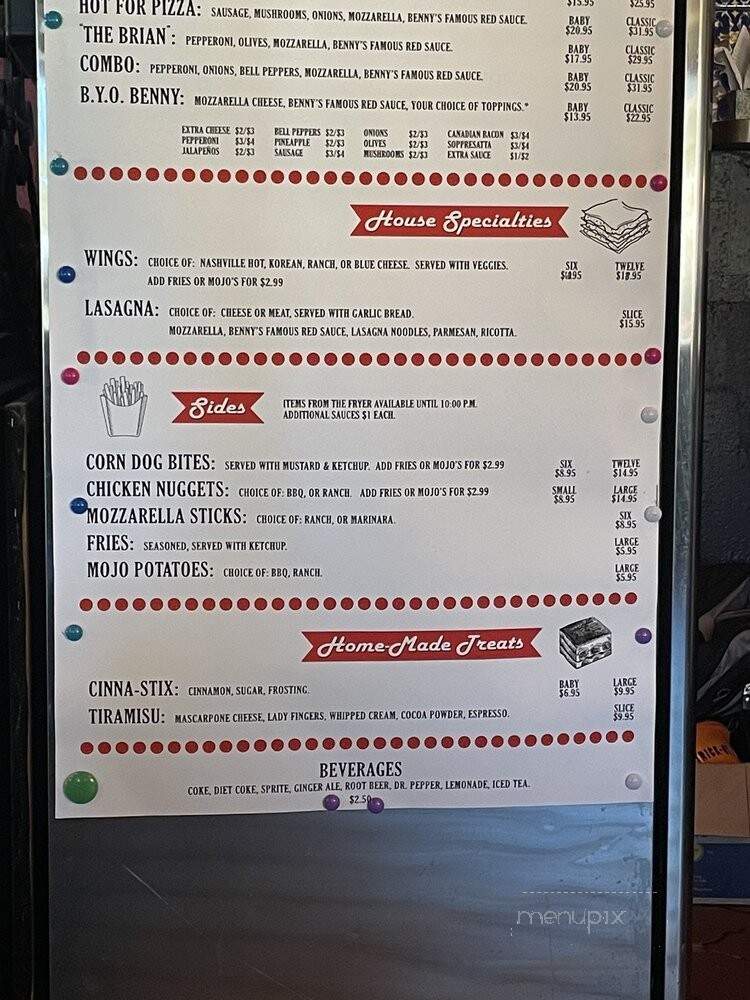 Benny's Pizza Palace & Social Club - San Luis Obispo, CA menu_pic