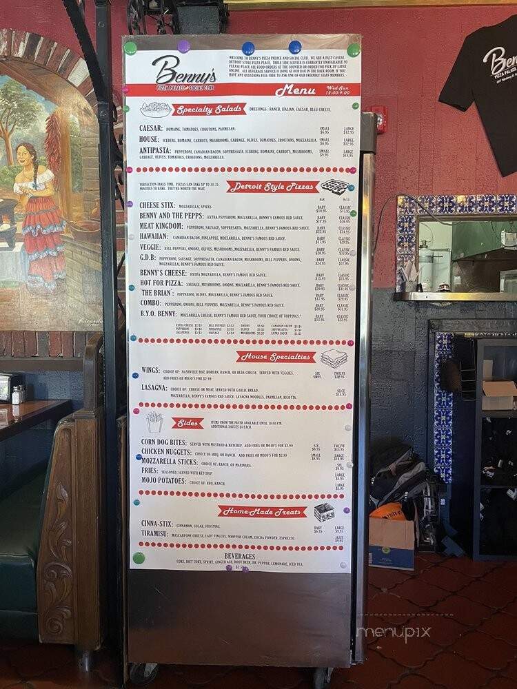 Benny's Pizza Palace & Social Club - San Luis Obispo, CA menu_pic
