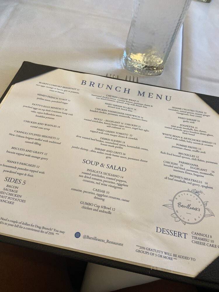 Barrilleaux's Restaurant and Wine Bar - New Orleans, LA menu_pic