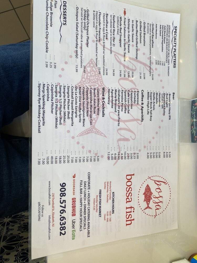 Bossa Fish - Elizabeth, NJ menu_pic