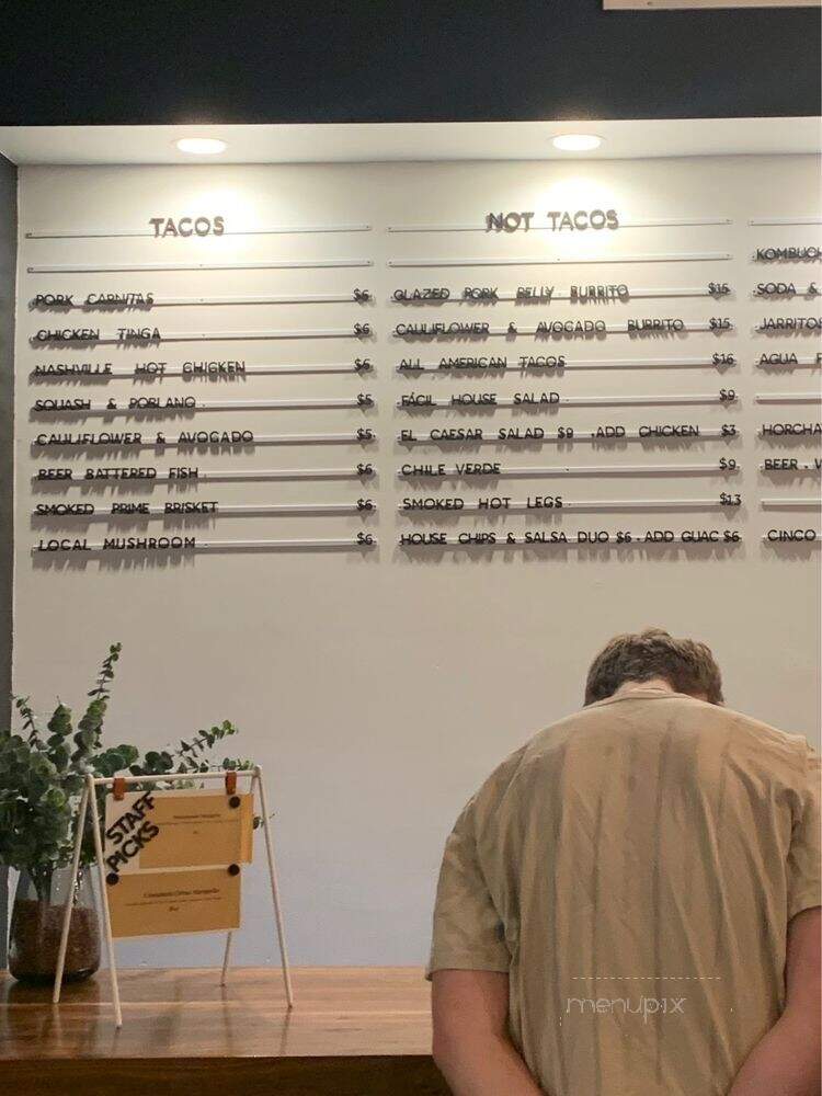 Facil Taqueria - Salt Lake City, UT menu_pic