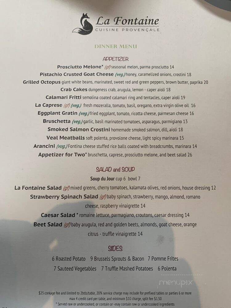 La Fontaine - Walnut Creek, CA menu_pic