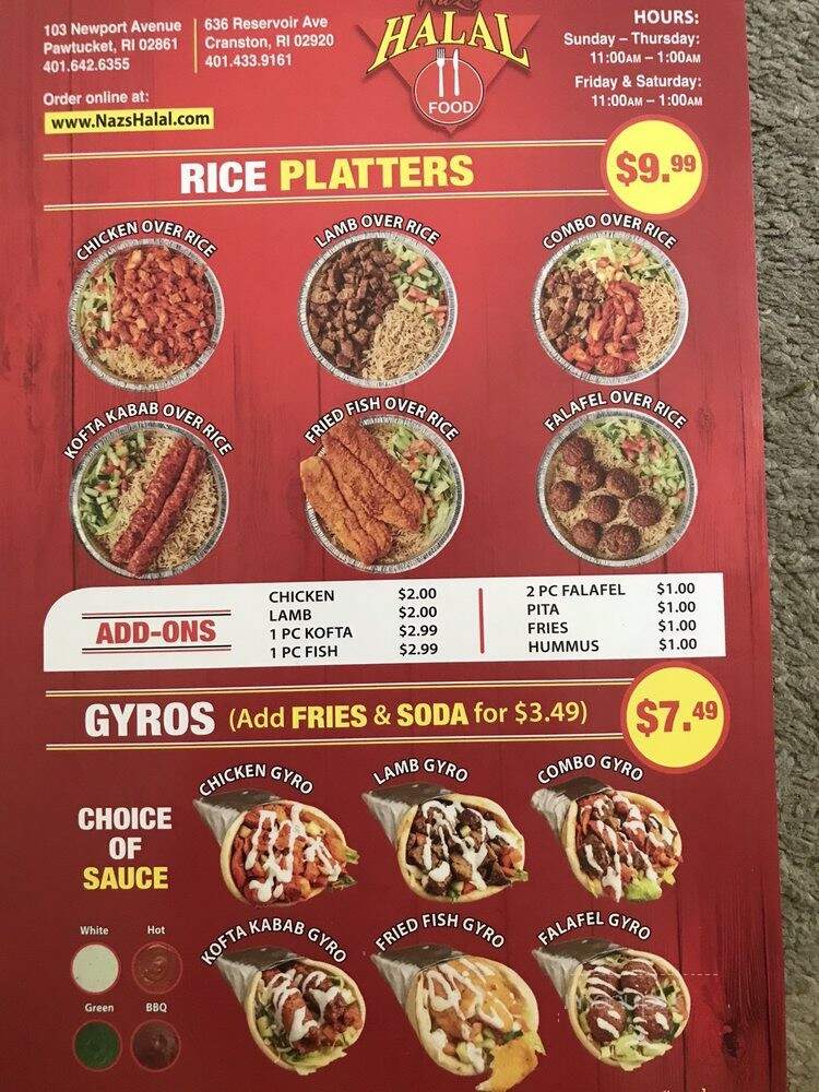 Nazs Halal - Pawtucket, RI menu_pic