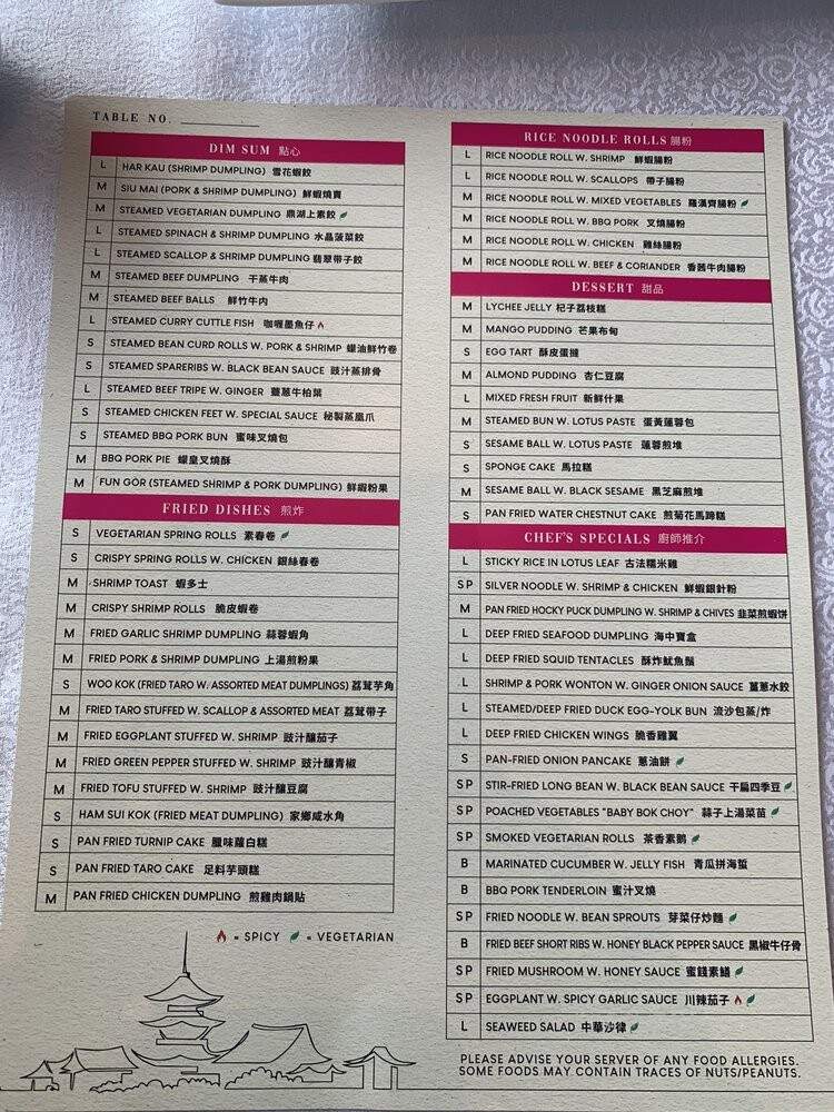 Pearl - Oakville, ON menu_pic