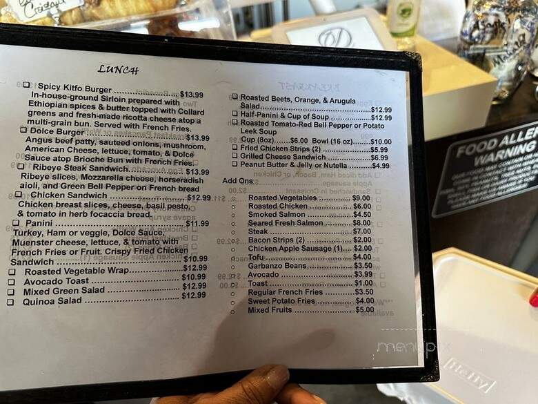 Dolce Paradiso - Addison, TX menu_pic