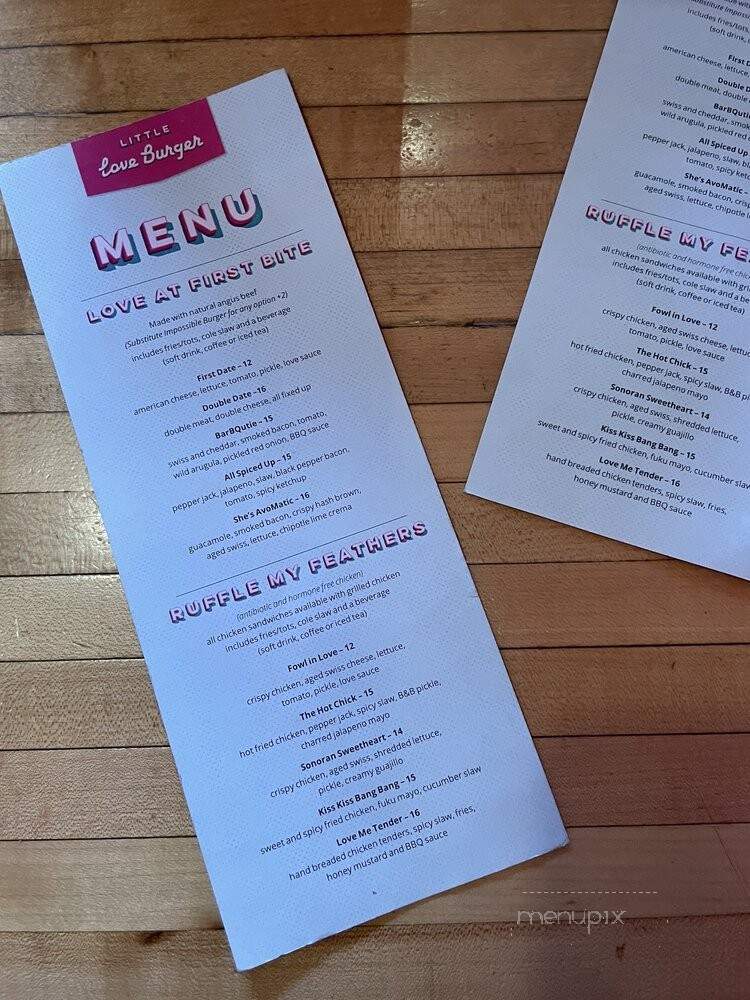Little Love Burger - Tucson, AZ menu_pic