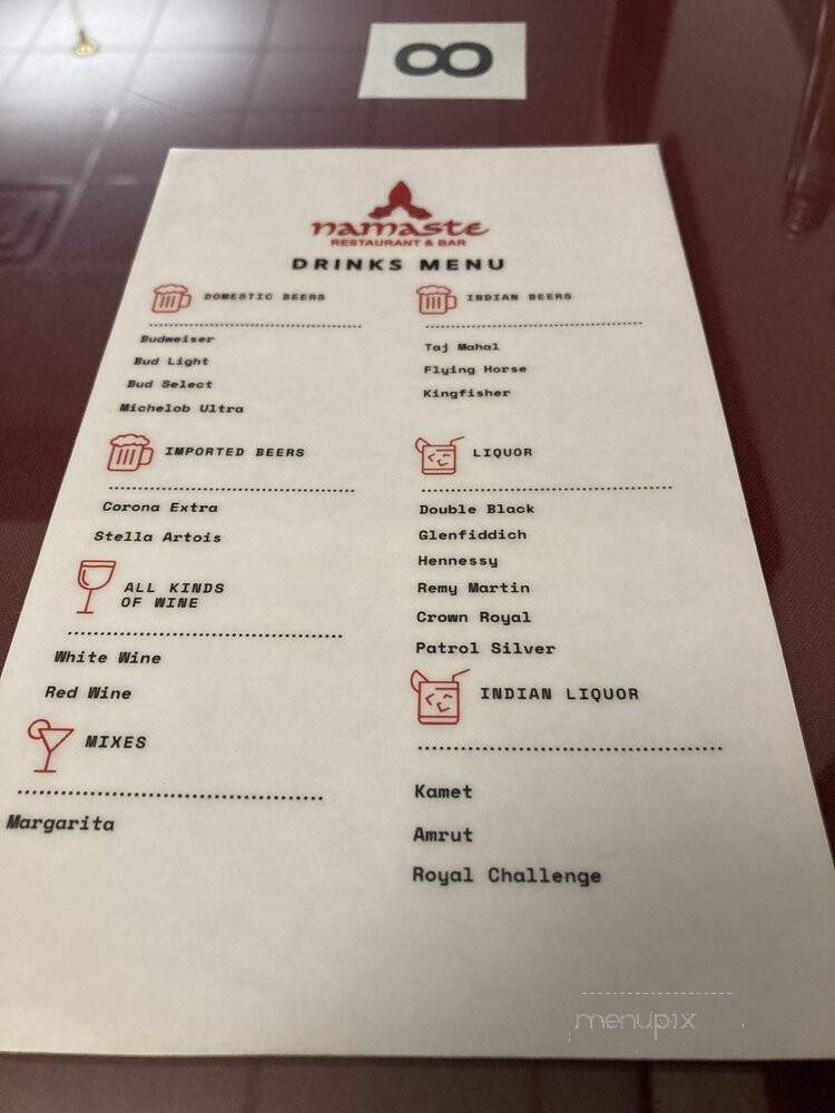 Namaste Restaurant and Bar - St. Louis, MO menu_pic