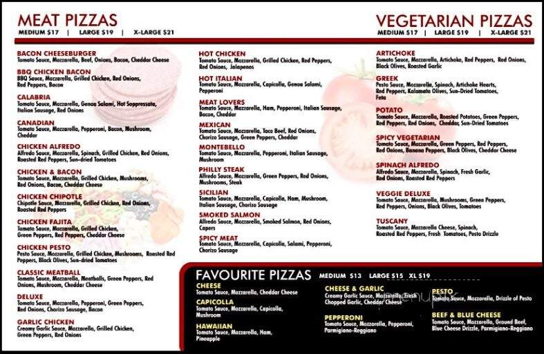 Pomodoro Pizza - Port Coquitlam, BC menu_pic