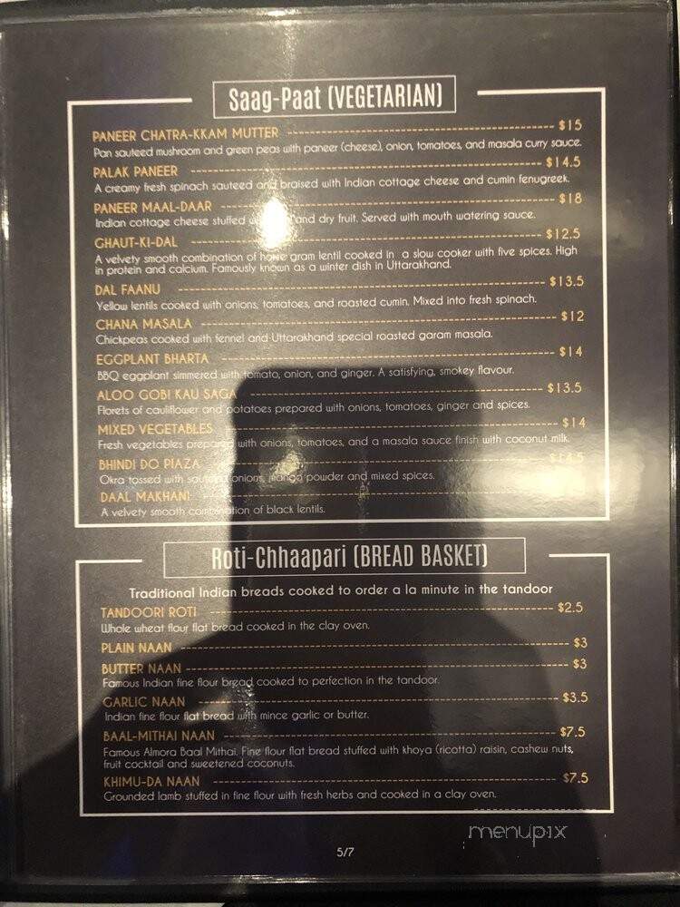 Uttara Khand India by Hacienda - Bradford, ON menu_pic