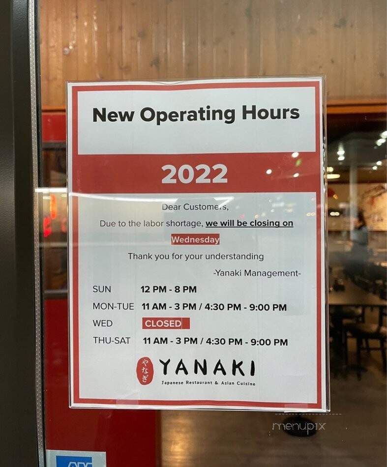 Yanaki Japanese Restaurant - Boise, ID menu_pic