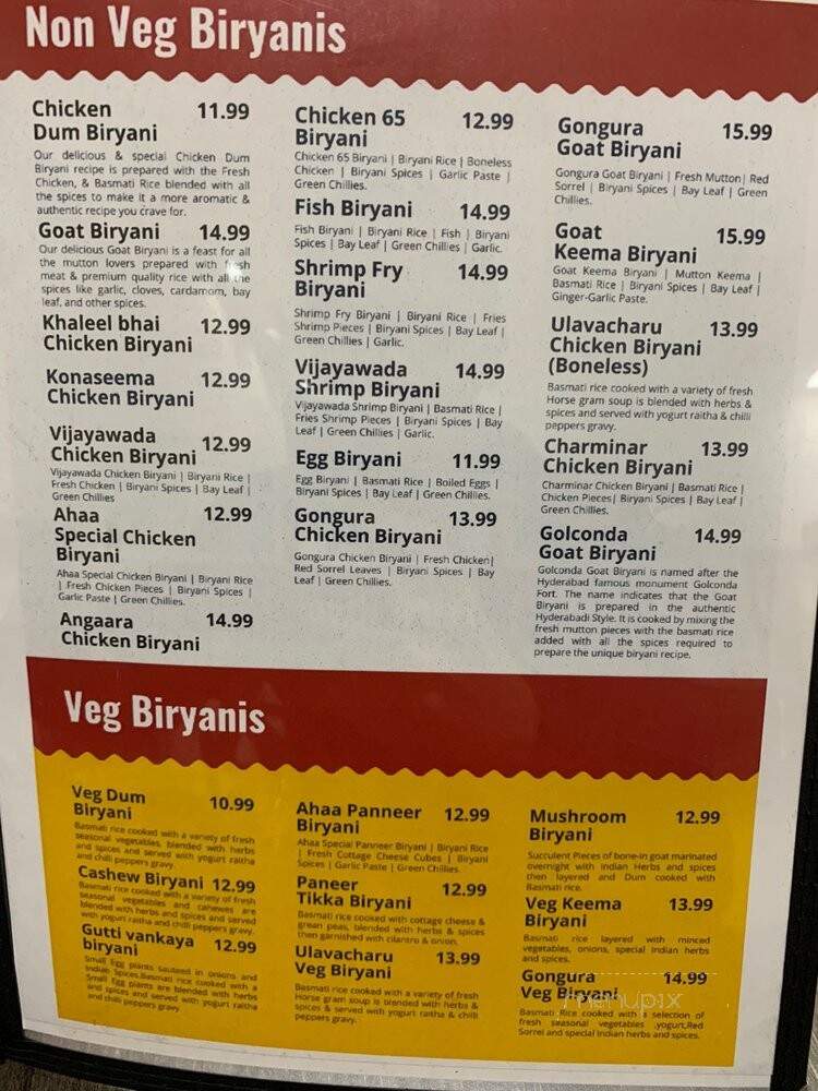 Ahaa Kitchen - Irving, TX menu_pic