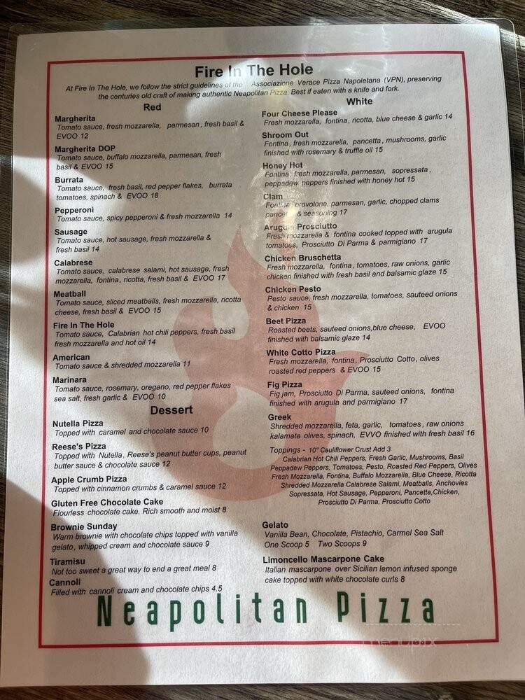 Fire In the Hole - Palm Coast, FL menu_pic