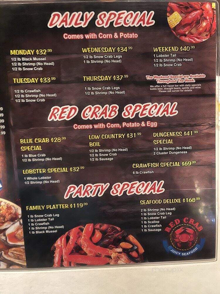 Red Crab - Arlington, TX menu_pic