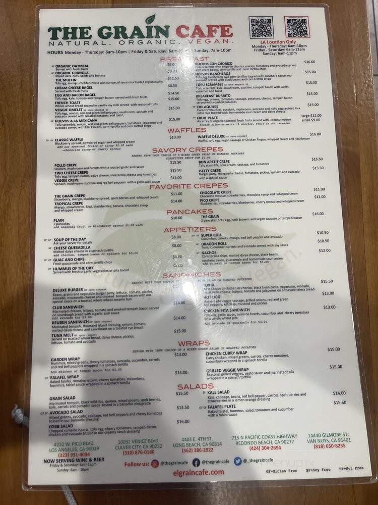 The Grain Cafe - Van Nuys, CA menu_pic