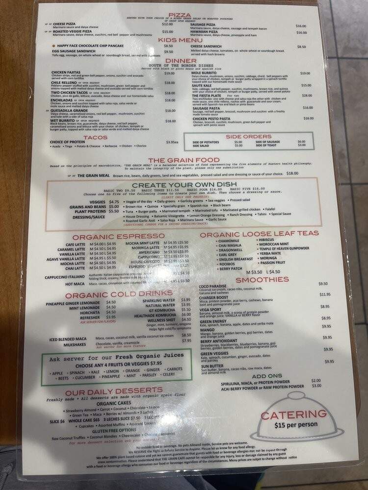 The Grain Cafe - Van Nuys, CA menu_pic