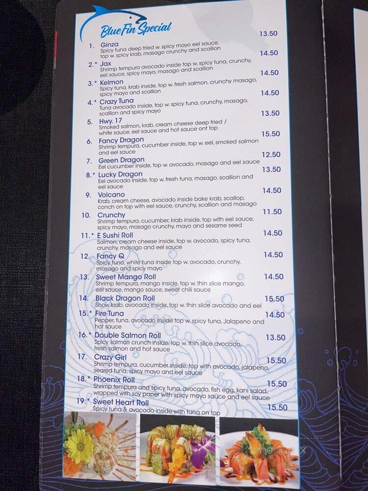 Bluefin Japanese Restaurant - Wesley Chapel, FL menu_pic