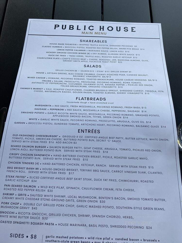 Coal Town Public House - Franklin, TN menu_pic