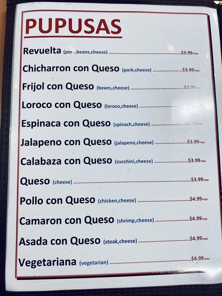 El Kiosco Pupeseria - Wilmington, CA menu_pic