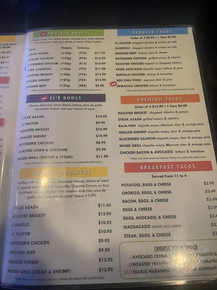 JJ's Taco Shop Kitchen and Bar - Fort Worth, TX menu_pic