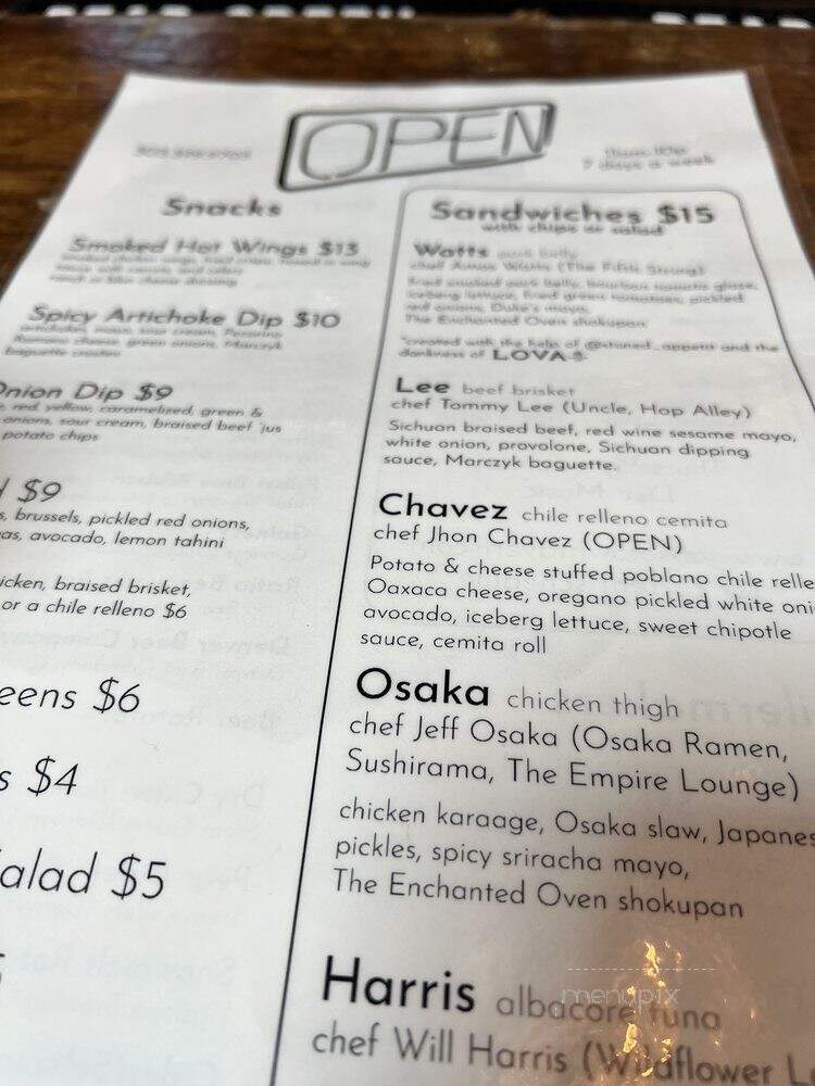 OPEN - Denver, CO menu_pic