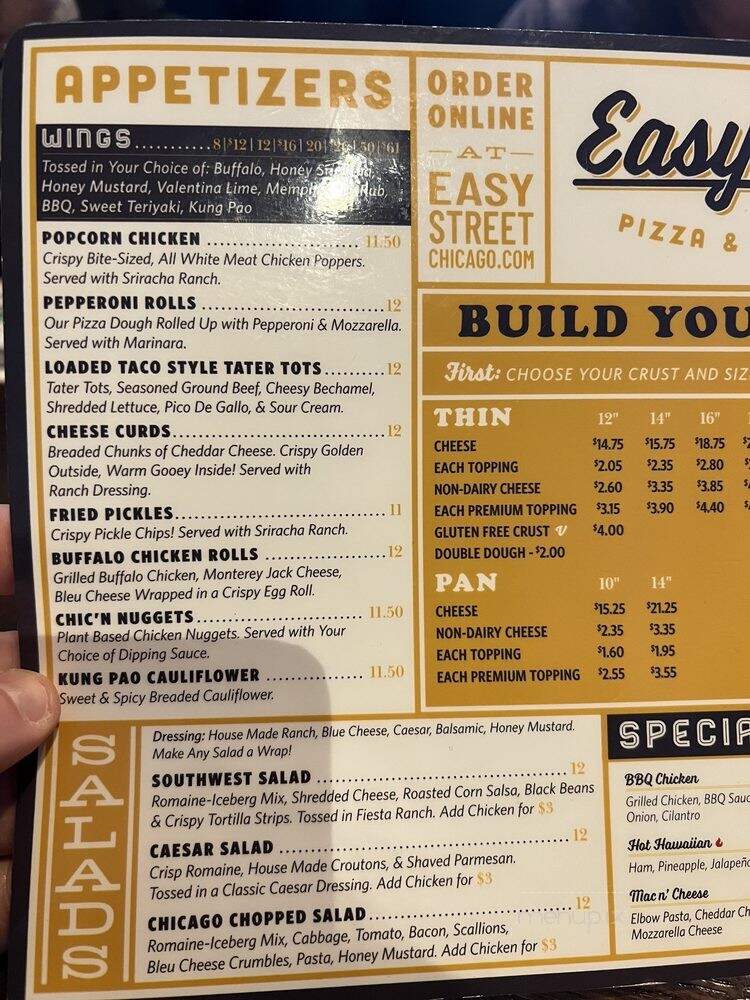 Easy Street Pizza & Beer Garden - Park Ridge, IL menu_pic