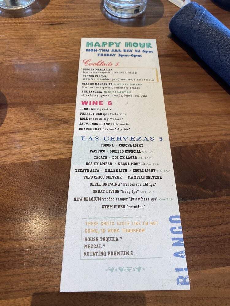Blanco Cocina + Cantina - Denver, CO menu_pic