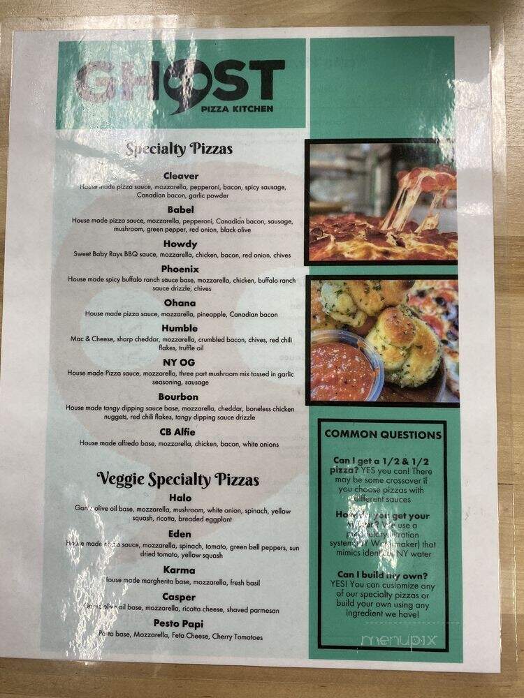 Ghost Pizza Kitchen - Burbank, CA menu_pic