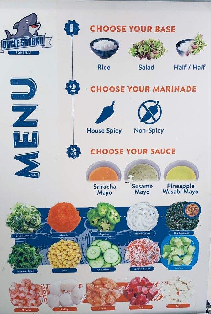 Uncle Sharkii Poke Bar - Fairfield, CA menu_pic