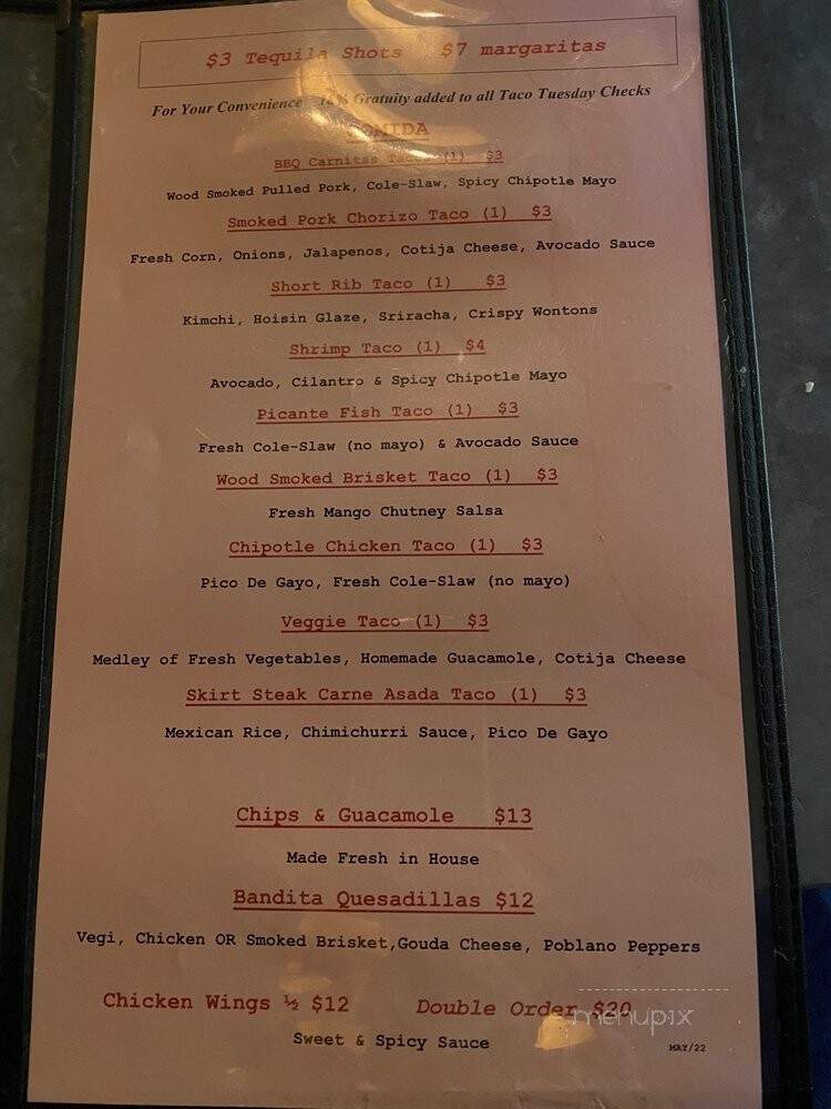 Banditos Tacos & Tequila - Los Angeles, CA menu_pic