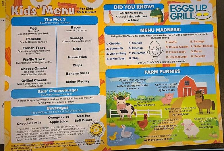 Eggs Up Grill - Winter Garden, FL menu_pic