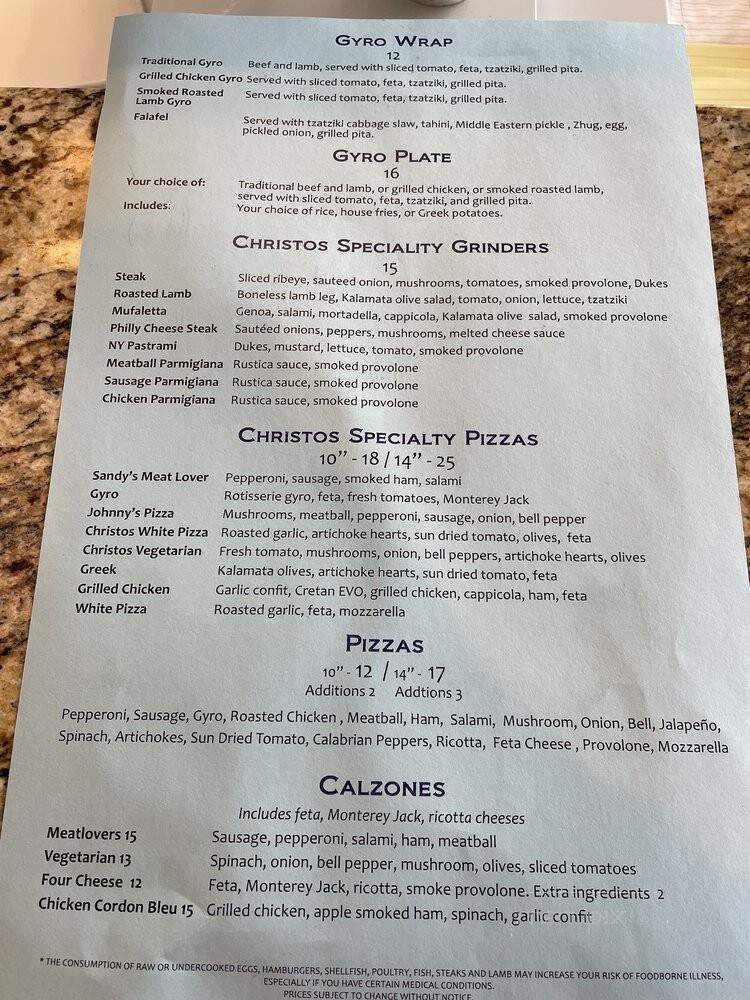 Kouzina Christos - Marietta, GA menu_pic