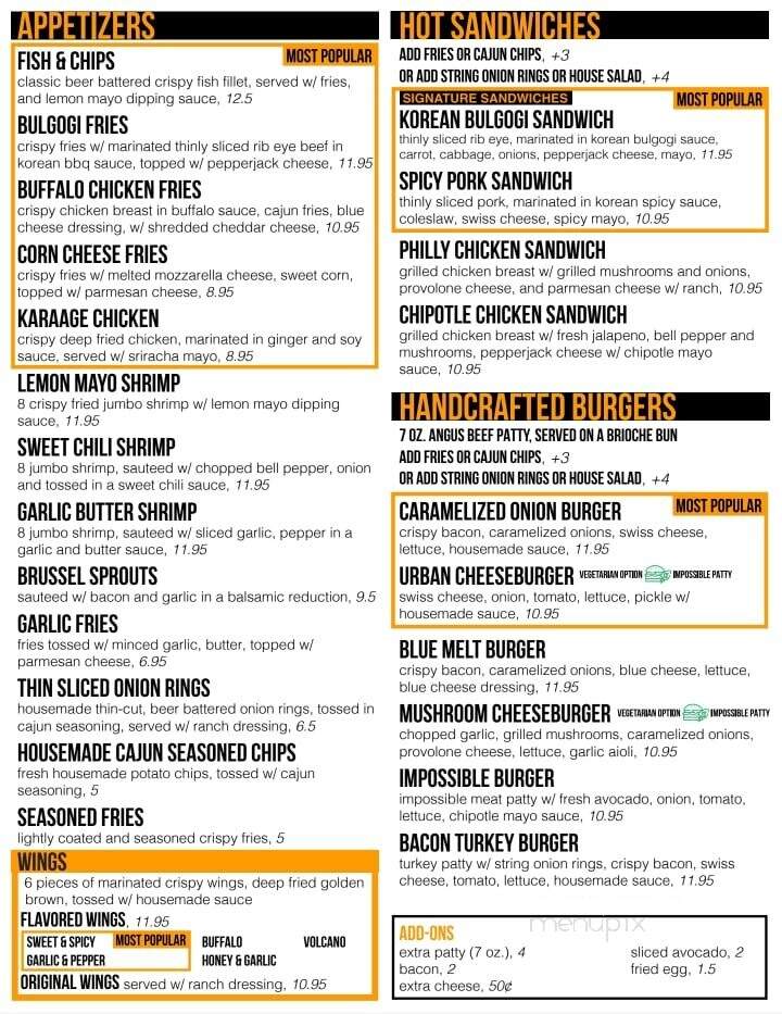 Urban Eats Kitchen & Tap - San Diego, CA menu_pic