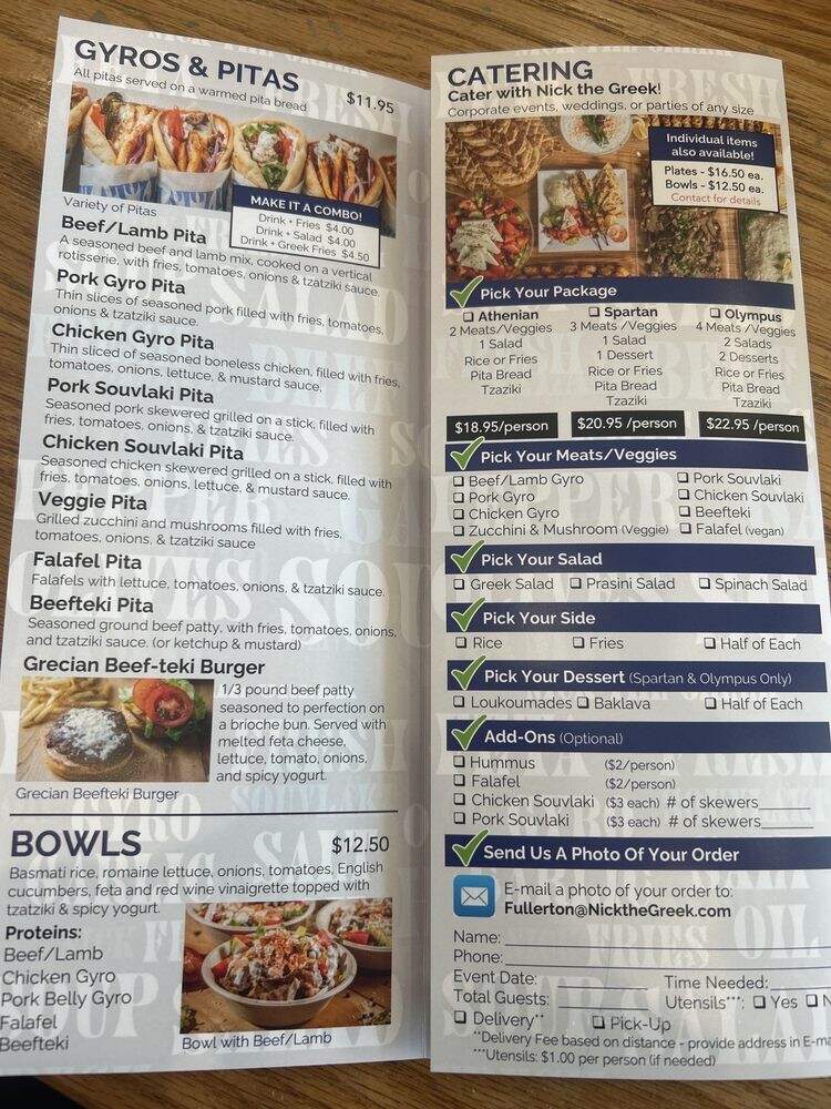 Nick the Greek - Fullerton, CA menu_pic