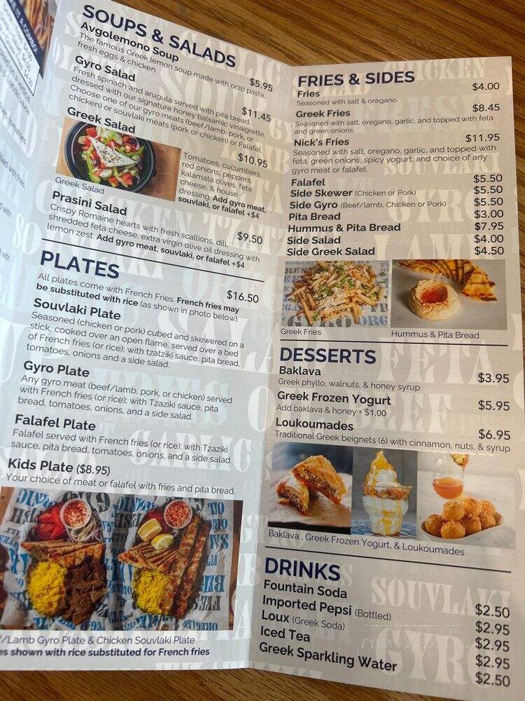 Nick the Greek - Fullerton, CA menu_pic